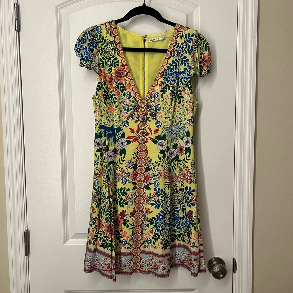 alice + olivia Floral Print Mini Dress